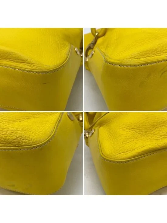 Celine Hand Shoulder Bag Leather Yellow Travel Formal - Picture 3 of 16